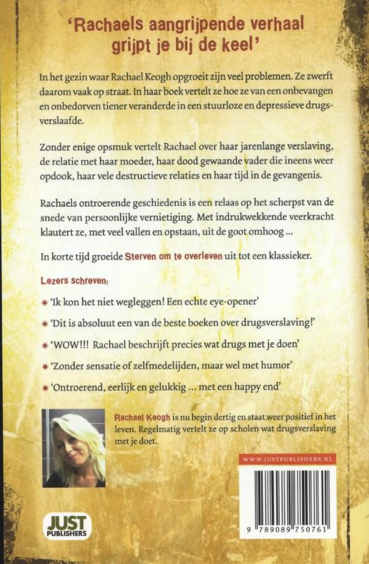 Achterkant van Sterven om te overleven