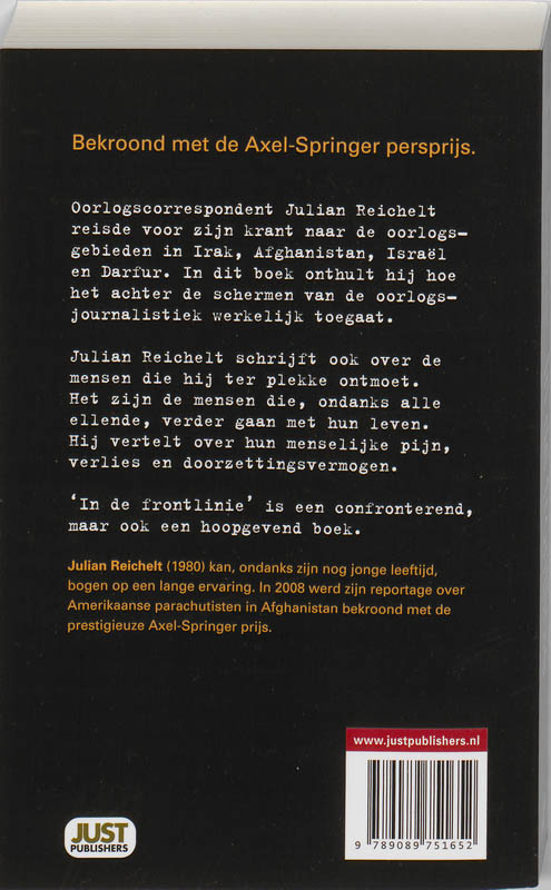Achterkant van In de frontlinie