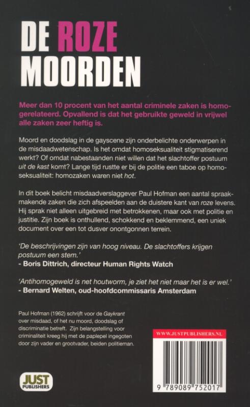 Achterkant van De roze moorden