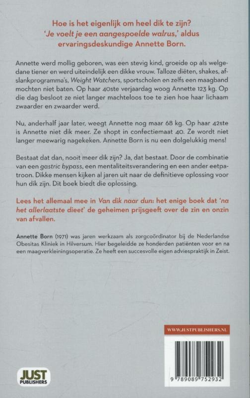 Achterkant van Van dik naar dun