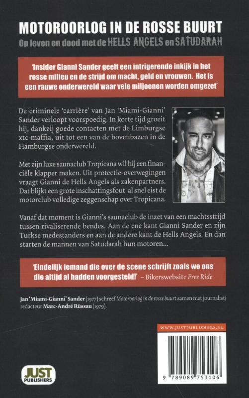 Achterkant van Motoroorlog in de rosse buurt