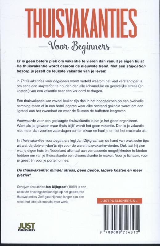 Achterkant van Thuisvakanties voor beginners