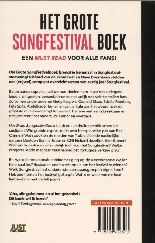 Achterkant van Het grote songfestival boek