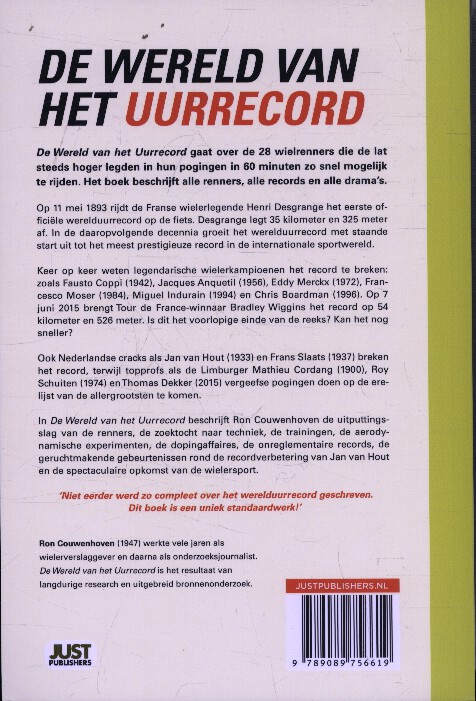 Achterkant van De wereld van het uurrecord