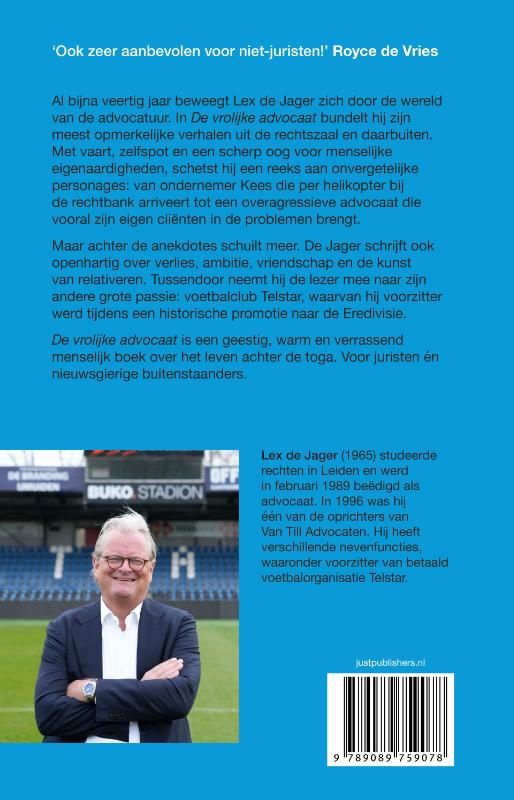 Achterkant van De vrolijke advocaat