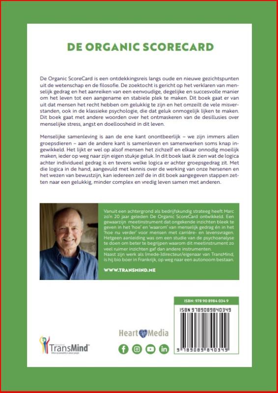 Achterkant van De Organic ScoreCard