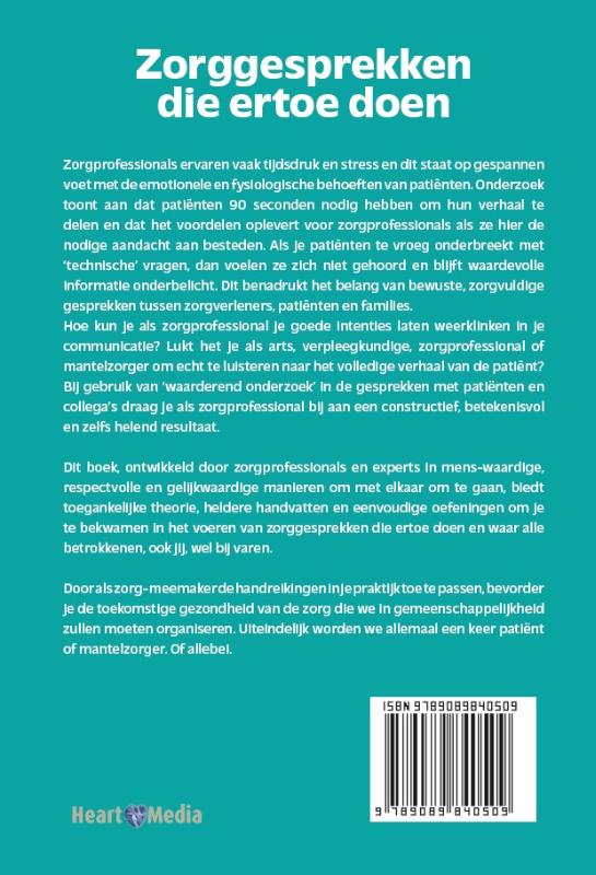 Achterkant van Zorggesprekken die ertoe doen