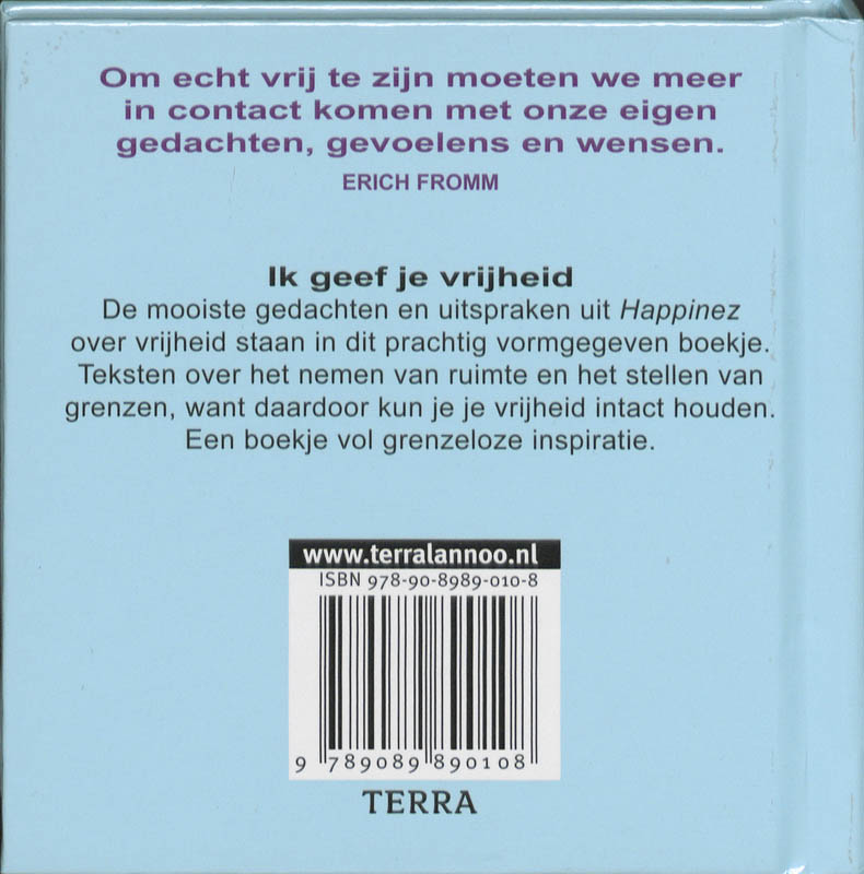 Achterkant van Ik geef je vrijheid