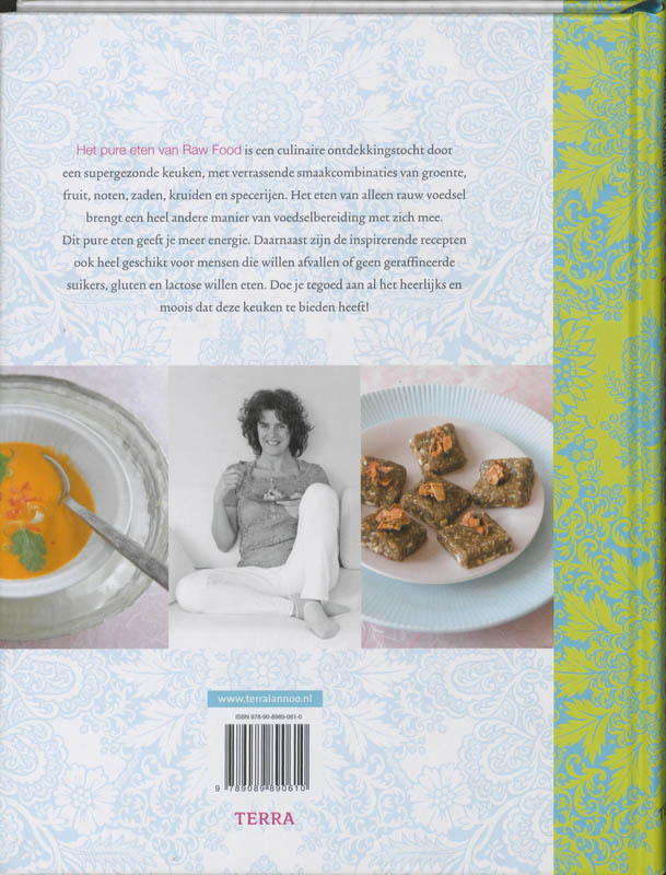 Achterkant van Het pure eten van raw food