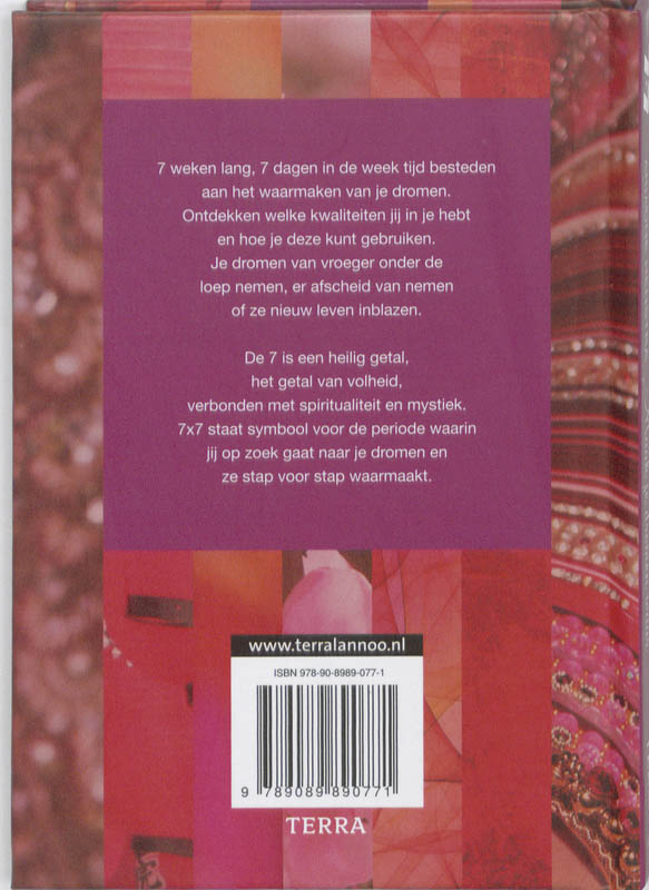 Achterkant van 7 x 7 maak je dromen waar