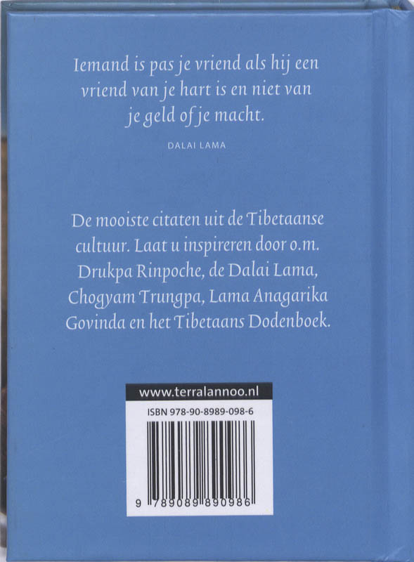 Achterkant van Bronnen van Tibetaanse wijsheid