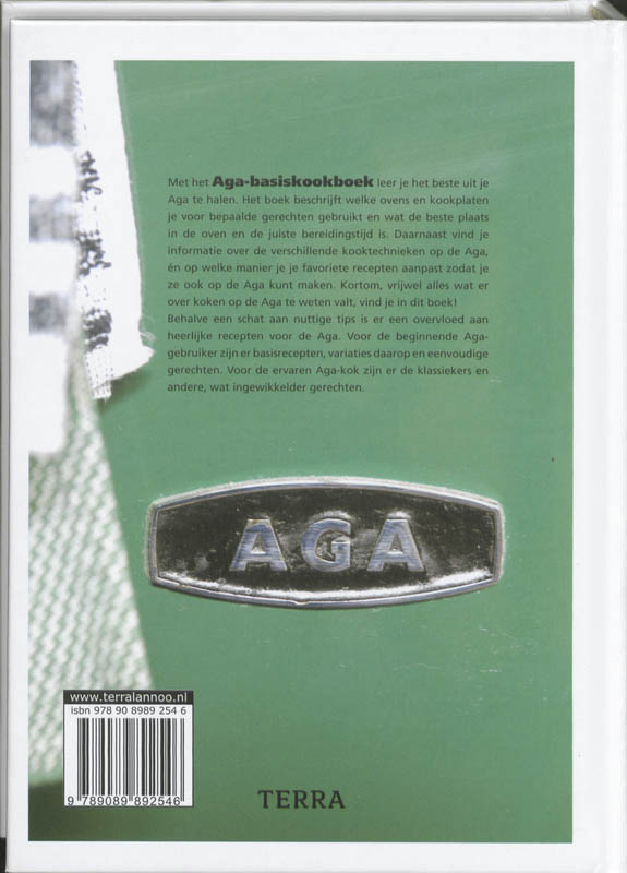 Achterkant van AGA - basiskookboek