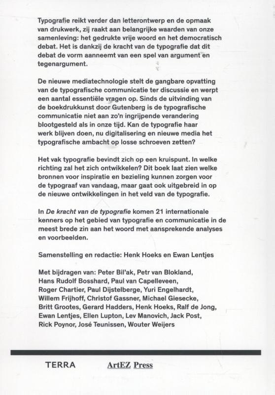 Achterkant van De kracht van typografie