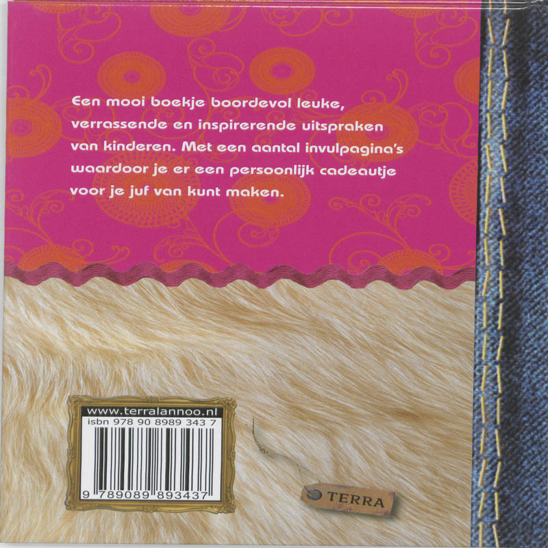 Achterkant van Voor juf