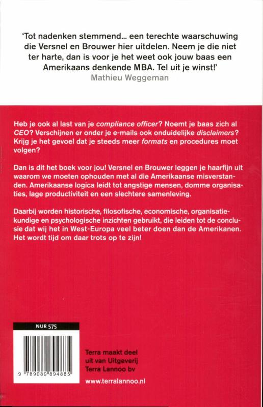 Achterkant van Stop de Amerikanen!