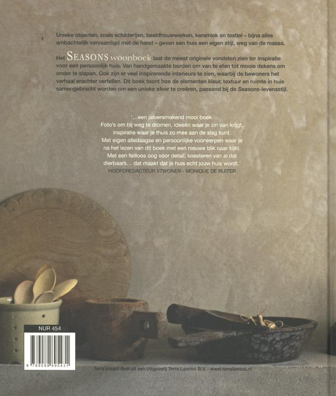 Achterkant van Seasons woonboek