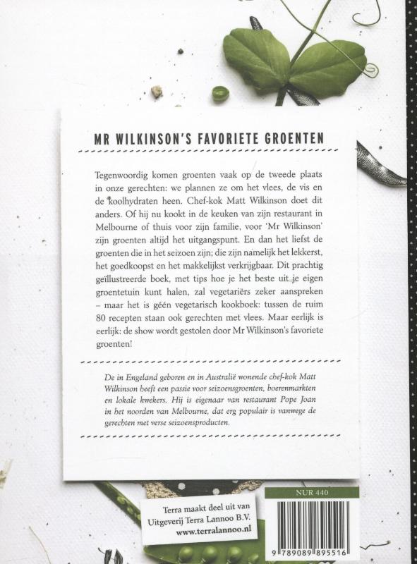 Achterkant van Mr Wilkinson's favoriete groenten