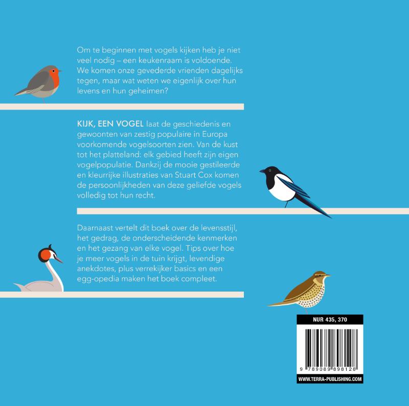 Achterkant van Kijk, een vogel