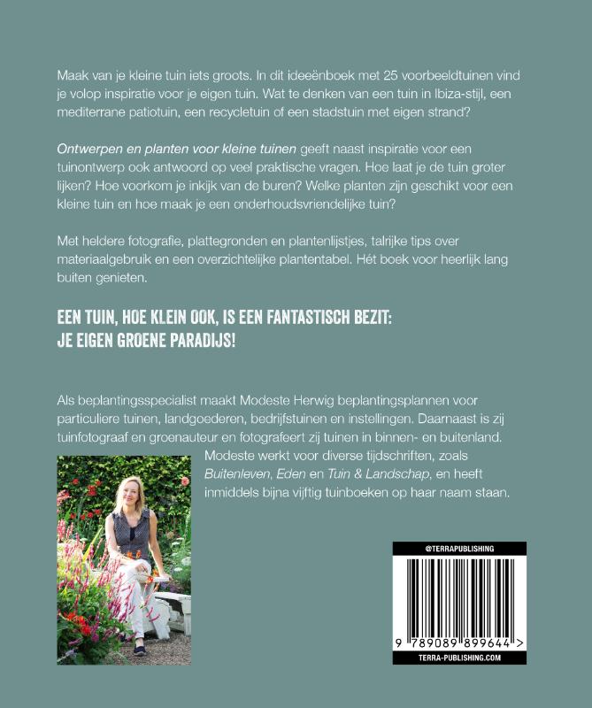 Achterkant van Ontwerpen en planten voor kleine tuinen