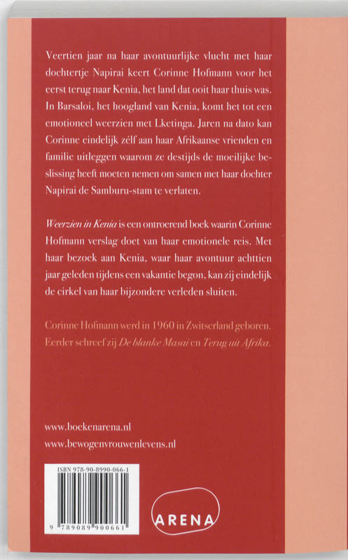 Achterkant van Weerzien in Kenia