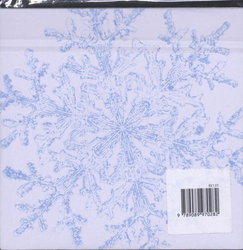 Achterkant van Kerstverhalen kaart Sneeuwvlok set 5 kaarten incl. envelop