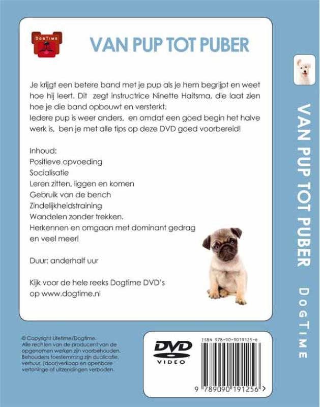 Achterkant van Van Pup tot puber