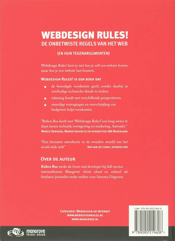 Achterkant van Webdesign Rules!