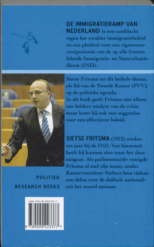 Achterkant van De immigratieramp van Nederland