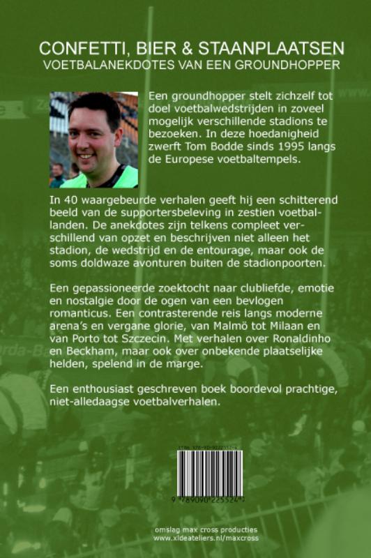 Achterkant van Confetti bier en staanplaatsen