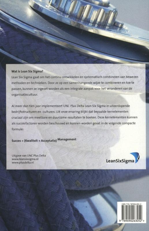 Achterkant van Lean six sigma toolset