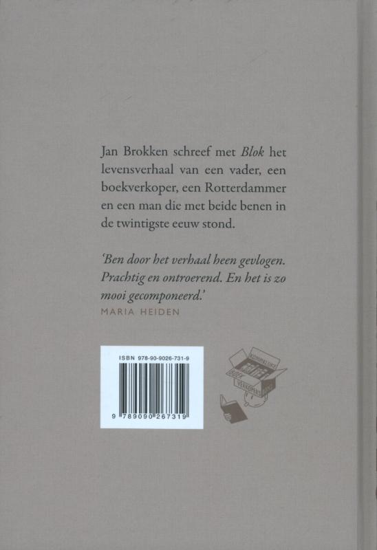 Achterkant van Blok, de boekhandelaar van mijn vader