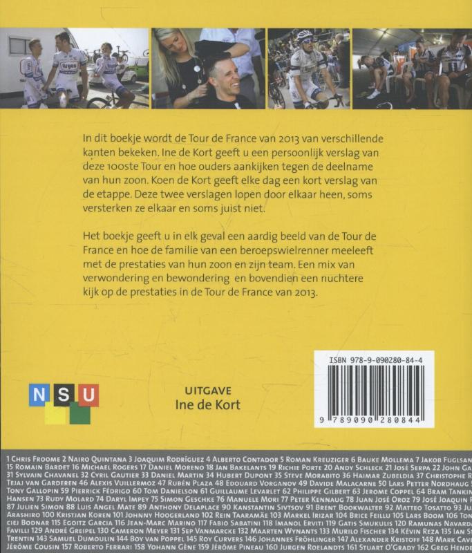 Achterkant van De tour van 2013