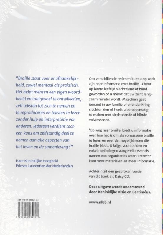 Achterkant van Op weg naar braille