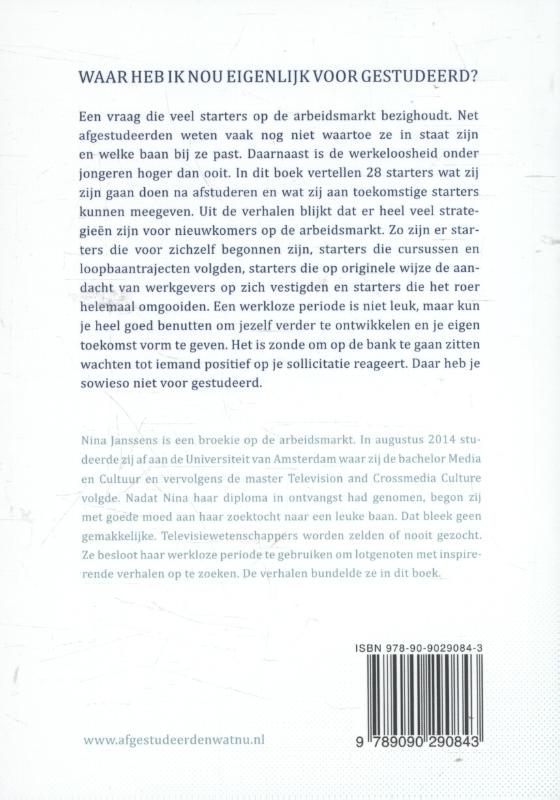 Achterkant van Waar heb ik nou eigenlijk voor gestudeerd?