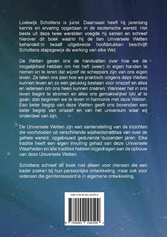 Achterkant van De Universele Wetten in het nieuwe Gouden Tijdperk