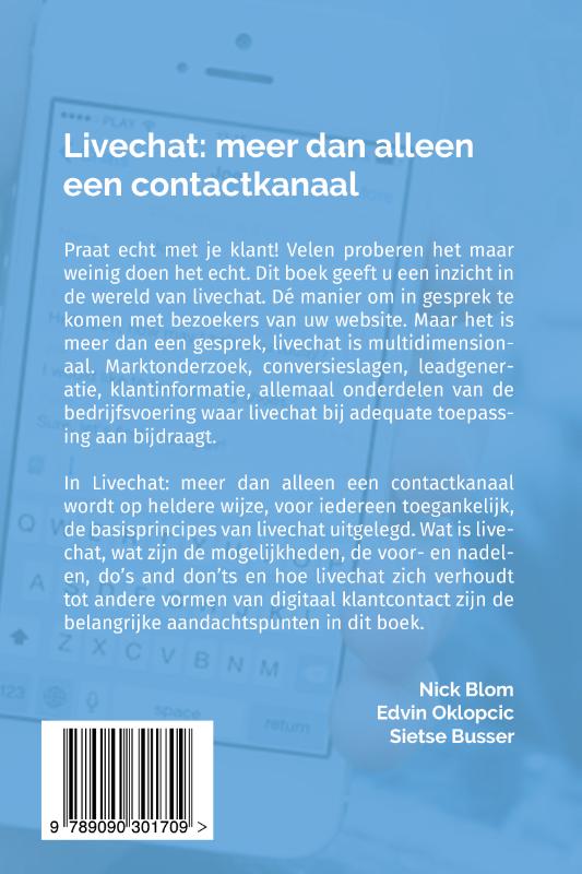 Achterkant van Livechat