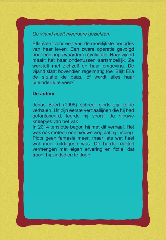 Achterkant van Het meisje dat haar vijand omarmt