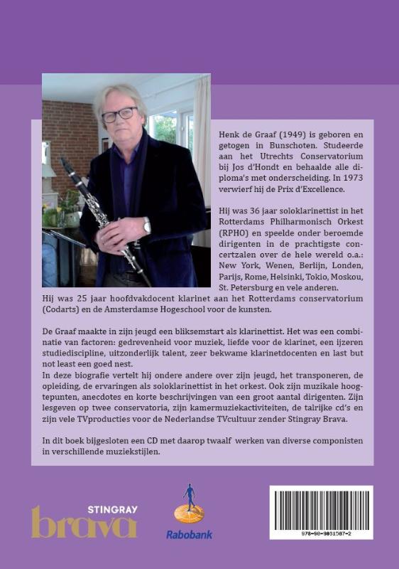 Achterkant van Henk de Graaf ambassadeur van de klarinet