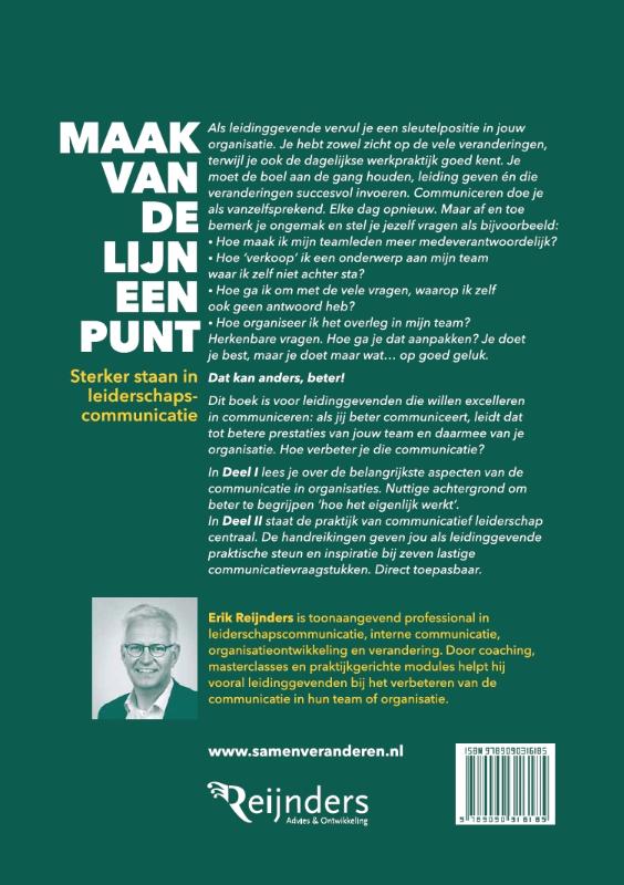 Achterkant van Maak van de lijn een punt
