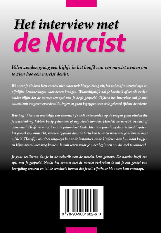 Achterkant van Het interview met de Narcist