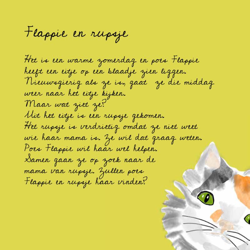 Achterkant van Het avontuur van poes Flappie en rupsje