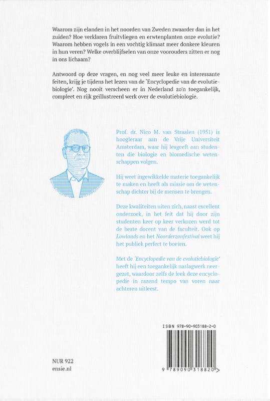 Achterkant van Encyclopedie van de evolutiebiologie
