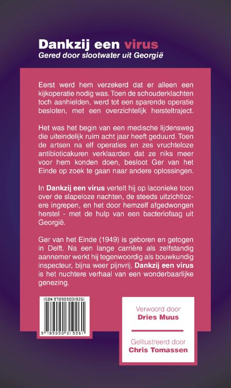 Achterkant van Dank zij een virus
