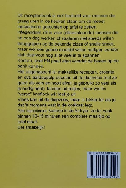 Achterkant van Het Luie Kookboek