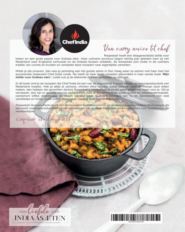 Achterkant van Mijn liefde voor Indiaas eten