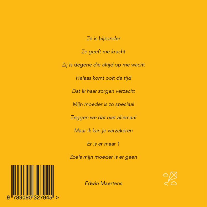 Achterkant van Mijn moeder ziet ze vliegen