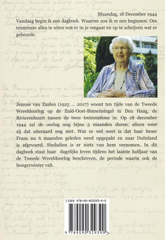 Achterkant van Oorlogsdagboek van Jeanne van Zaalen
