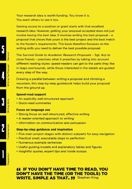 Achterkant van Survival Guide to Academic Research Proposals