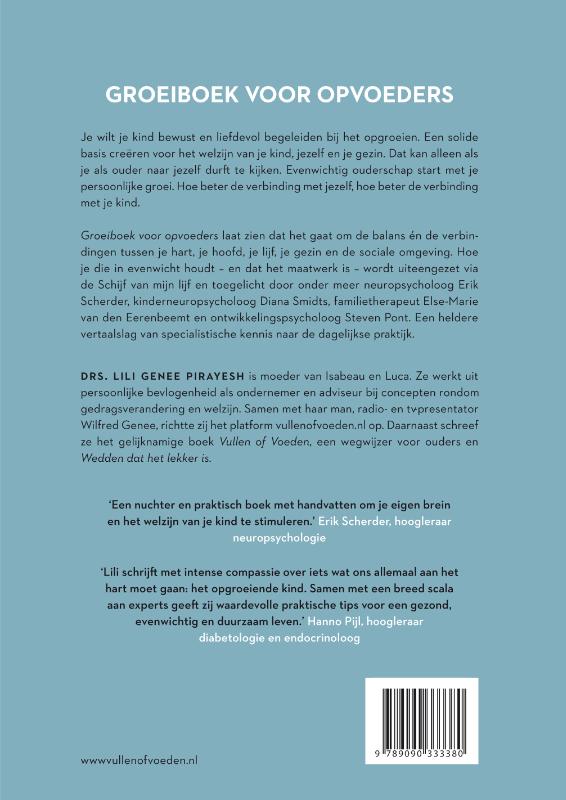 Achterkant van Groeiboek voor opvoeders