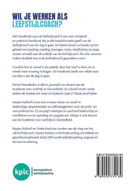 Achterkant van Het handboek voor de Leefstijlcoach